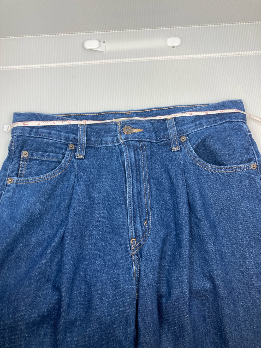 Levi's Premium Baggy Dad Wide Leg Jeans Medium Dark Wash S645 - Picture 8 of 12